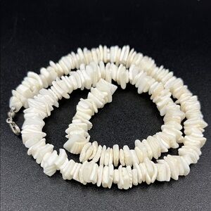 White Puka Shell Chip 18” Necklace